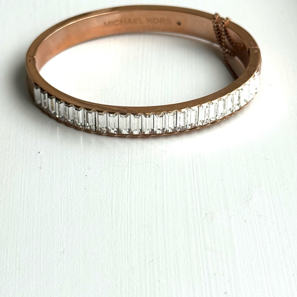 Michael Kors Rose Gold Bracelet with Clear Stones